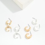 Wholesale metal Tapered Teardrop Hoop Earrings D