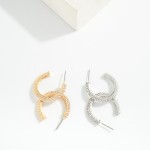 Wholesale rhinestone Studded Hoop Earrings D
