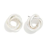 Wholesale chunky Knotted Metal Post Drop Earring D