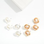 Wholesale chunky Knotted Metal Post Drop Earring D