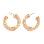 Wholesale ribbed Twisted Metal Hoop Earrings D