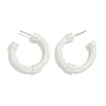 Wholesale ribbed Twisted Metal Hoop Earrings D