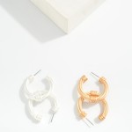 Wholesale ribbed Twisted Metal Hoop Earrings D