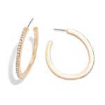Wholesale rhinestone Studded Teardrop Hoop Earrings D