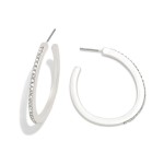 Wholesale rhinestone Studded Teardrop Hoop Earrings D