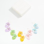 Wholesale enamel Valentine s Message Heart Bow Post Drop Earrings L