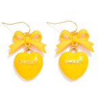 Wholesale enamel Valentine s Message Heart Bow Post Drop Earrings L