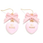 Wholesale enamel Valentine s Message Heart Bow Post Drop Earrings L