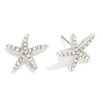 Wholesale rhinestone Studded Starfish Stud Earrings L