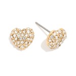 Wholesale cubic Zirconia Heart Stud Earrings L