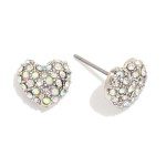 Wholesale cubic Zirconia Heart Stud Earrings L