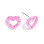 Wholesale rhinestone Heart Stud Earrings L