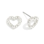 Wholesale rhinestone Heart Stud Earrings L
