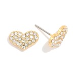 Wholesale cubic Zirconia Heart Stud Earrings L