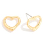 Wholesale hollow Heart Stud Earrings L