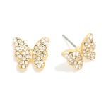 Wholesale pave Rhinestone Butterfly Stud Earrings L