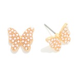 Wholesale pave Rhinestone Butterfly Stud Earrings L