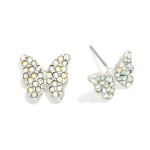 Wholesale pave Rhinestone Butterfly Stud Earrings L