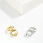 Wholesale metal Cross Huggie Hoop Drop Earring Cubic Zirconia L Stainless Steel