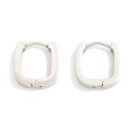 Wholesale metal Square Huggie Hoop Earrings Stainless Steel Water Resistant D