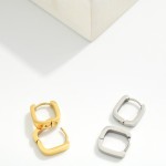 Wholesale metal Square Huggie Hoop Earrings Stainless Steel Water Resistant D