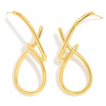 Wholesale wire Knotted Metal Drop Earring L Water Resistant Hypoallergenic Stain