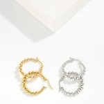 Wholesale metal Beaded Huggie Hoop Drop Earring D Stainless Steel Water Resistan