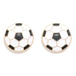 Wholesale large Enamel Soccer Ball Stud Earrings L