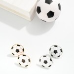 Wholesale large Enamel Soccer Ball Stud Earrings L