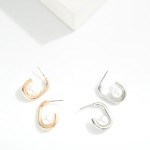 Wholesale metal Rectangular Hoop Drop Earring Pearl Ball L