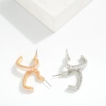 Wholesale metal Heart Hoop Earring Glass Crystals L