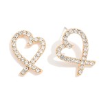 Wholesale rhinestone Heart Post Drop Earrings L