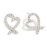 Wholesale rhinestone Heart Post Drop Earrings L