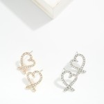 Wholesale rhinestone Heart Post Drop Earrings L