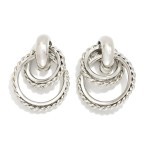 Wholesale layered Metal Circle Door Knocker Hoop Earrings Twist L