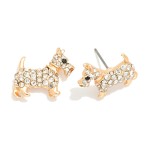 Wholesale cubic Zirconia Dog Stud Earring L