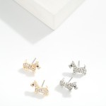 Wholesale cubic Zirconia Dog Stud Earring L