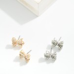 Wholesale rhinestone Bow Stud Earrings L
