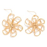Wholesale twisted Metal Flower Earring Drop L