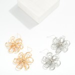 Wholesale twisted Metal Flower Earring Drop L