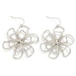 Wholesale twisted Metal Flower Earring Drop L