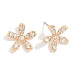 Wholesale rhinestone Studded Flower Stud Earrings L