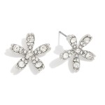 Wholesale rhinestone Studded Flower Stud Earrings L