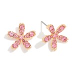 Wholesale rhinestone Studded Flower Stud Earrings L