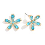 Wholesale rhinestone Studded Flower Stud Earrings L