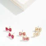 Wholesale glitter Bow Stud Earrings L