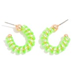 Wholesale jelly Wire Wrapped Hoop Earrings D