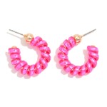 Wholesale jelly Wire Wrapped Hoop Earrings D