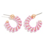 Wholesale jelly Wire Wrapped Hoop Earrings D