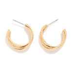 Wholesale textured Metal Intertwined Hoop Drop Earrings D